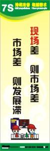 7s管理標(biāo)語 7s宣傳標(biāo)語 7s標(biāo)語圖片 現(xiàn)場差，則市場差；市場差，則發(fā)展滯