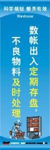 倉(cāng)庫(kù)管理標(biāo)語(yǔ)|倉(cāng)庫(kù)安全標(biāo)語(yǔ)|倉(cāng)庫(kù)宣傳標(biāo)語(yǔ)-數(shù)帳出入定期存盤不良物料及時(shí)處理