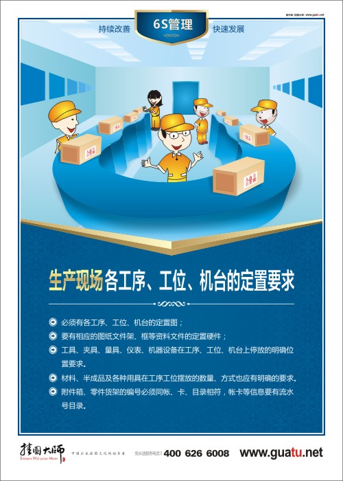 生產(chǎn)現(xiàn)場各工序、工位、機臺的定置要求 關(guān)于6s的圖片