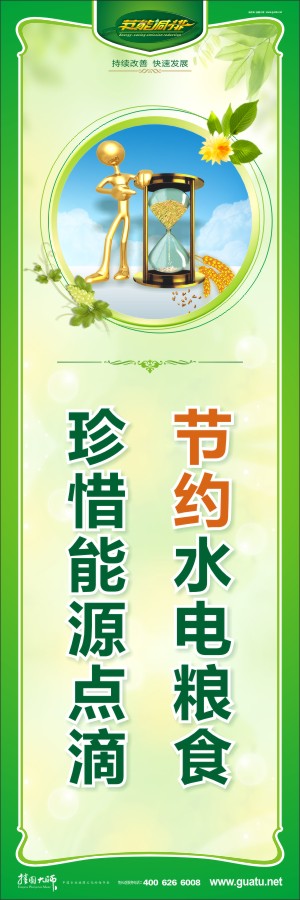 節(jié)約水電糧食 珍惜能源點(diǎn)滴 節(jié)約用水用電標(biāo)語