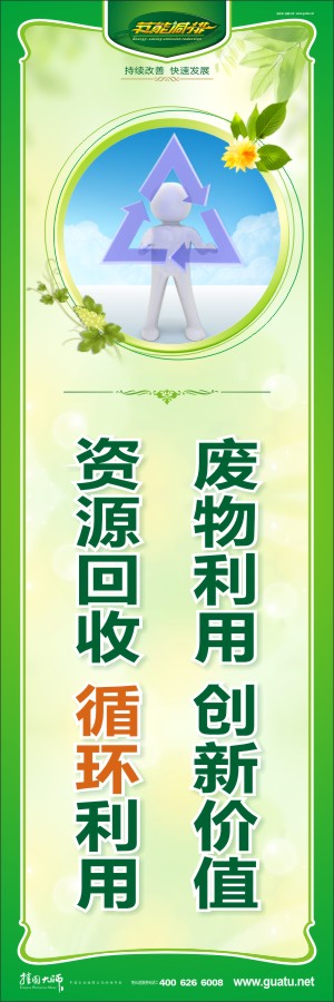 廢物利用 創(chuàng)新價值 資源回收 循環(huán)利用 節(jié)能減排宣傳標(biāo)語