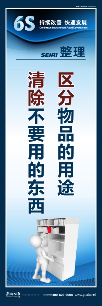 6s標(biāo)語 區(qū)分物品的用途 清除不要用的東西