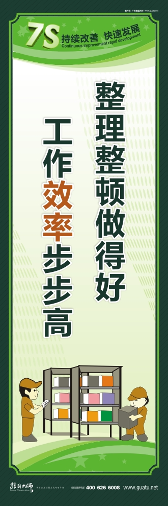 工廠7s標(biāo)語(yǔ) 整理整頓做得好 工作效率步步高