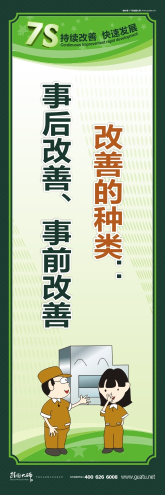 7s宣傳圖片 改善的種類：事后改善、事前改善