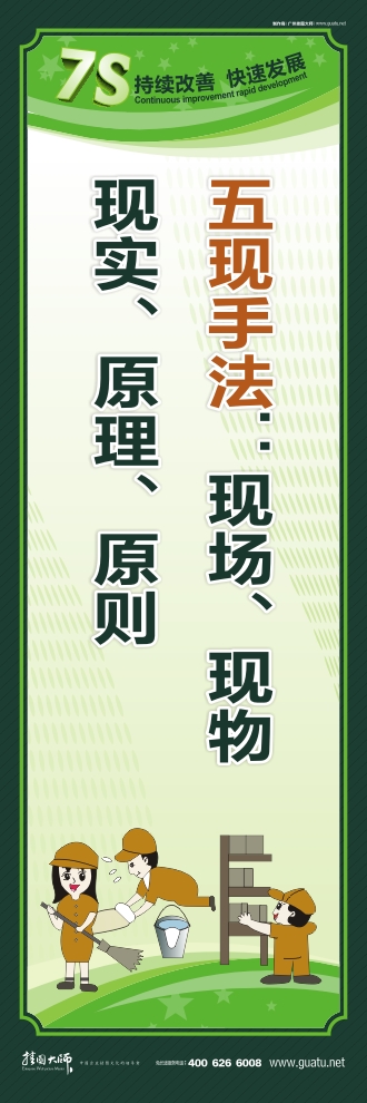 7s管理圖片 五現(xiàn)手法：現(xiàn)場(chǎng)、現(xiàn)物、現(xiàn)實(shí)、原理、原則