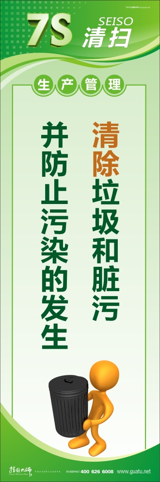 7s活動標語 清除垃圾和臟污 并防止污染發(fā)生