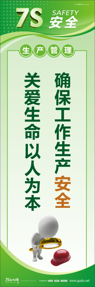 7s管理口號 確保工作生產安全 關愛生命 以人為本