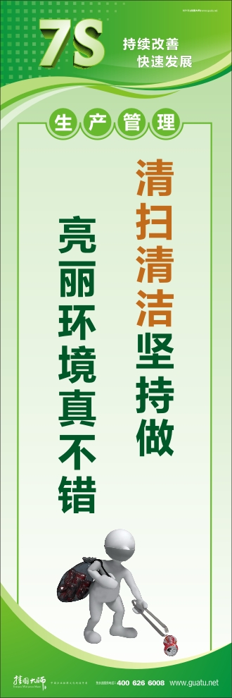 7s管理宣傳圖片 整理整頓天天做 清掃清潔時時行