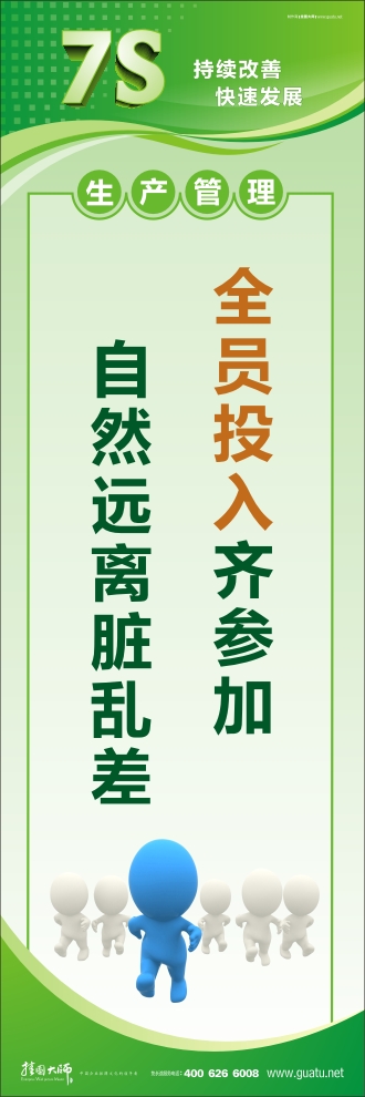 7s管理口號 全員投入齊參加，自然遠離臟亂差