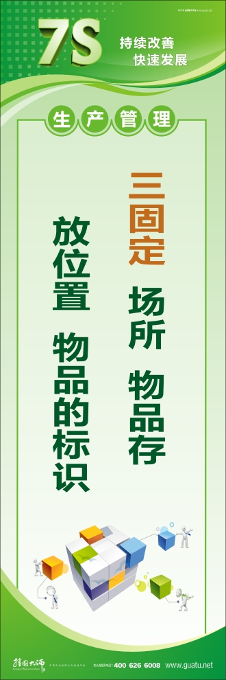 7s標語圖片 三固定：場所、物品存放位置、物品的標識