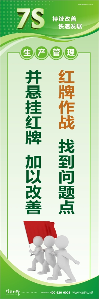 7s管理口號 紅牌作戰(zhàn)：找到問題點 并懸掛紅牌、加以改善