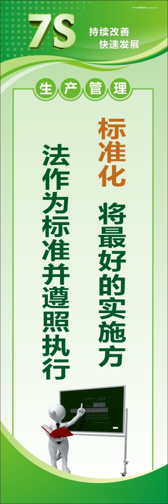 7s現場管理標語 標準化：將最好的實施方法作為標準并遵照執(zhí)行