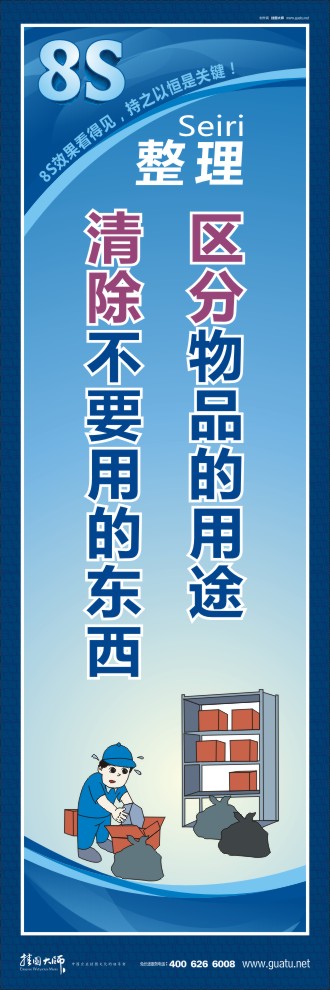 8s標語 區(qū)分物品的用途,清除不要用的東西