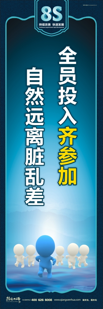 8s管理標語 全員投入齊參加自然遠離臟亂差