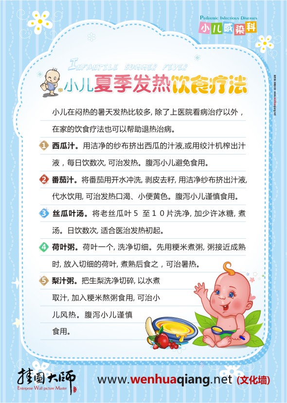 兒科標(biāo)語 小兒夏季發(fā)熱飲食療法